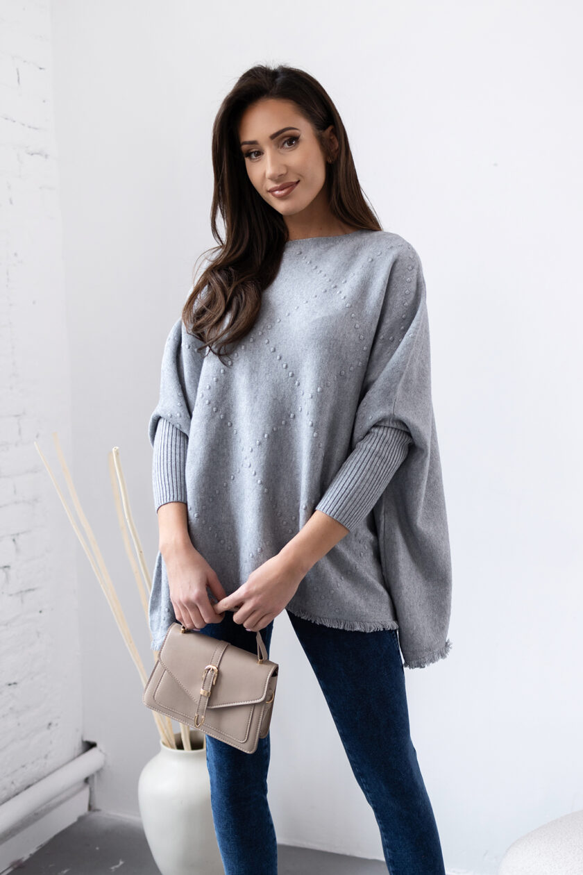 Sweter oversize szary