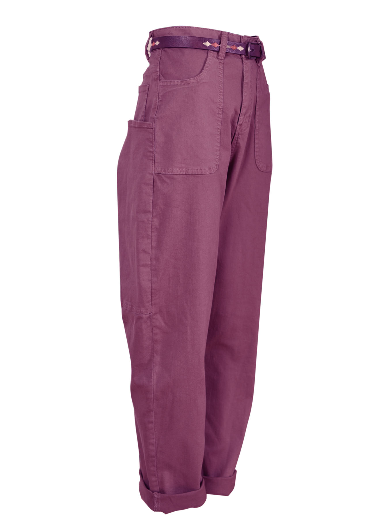 Spodnie jeansowe balloon barrel fiolet zgaszony - obrazek 2